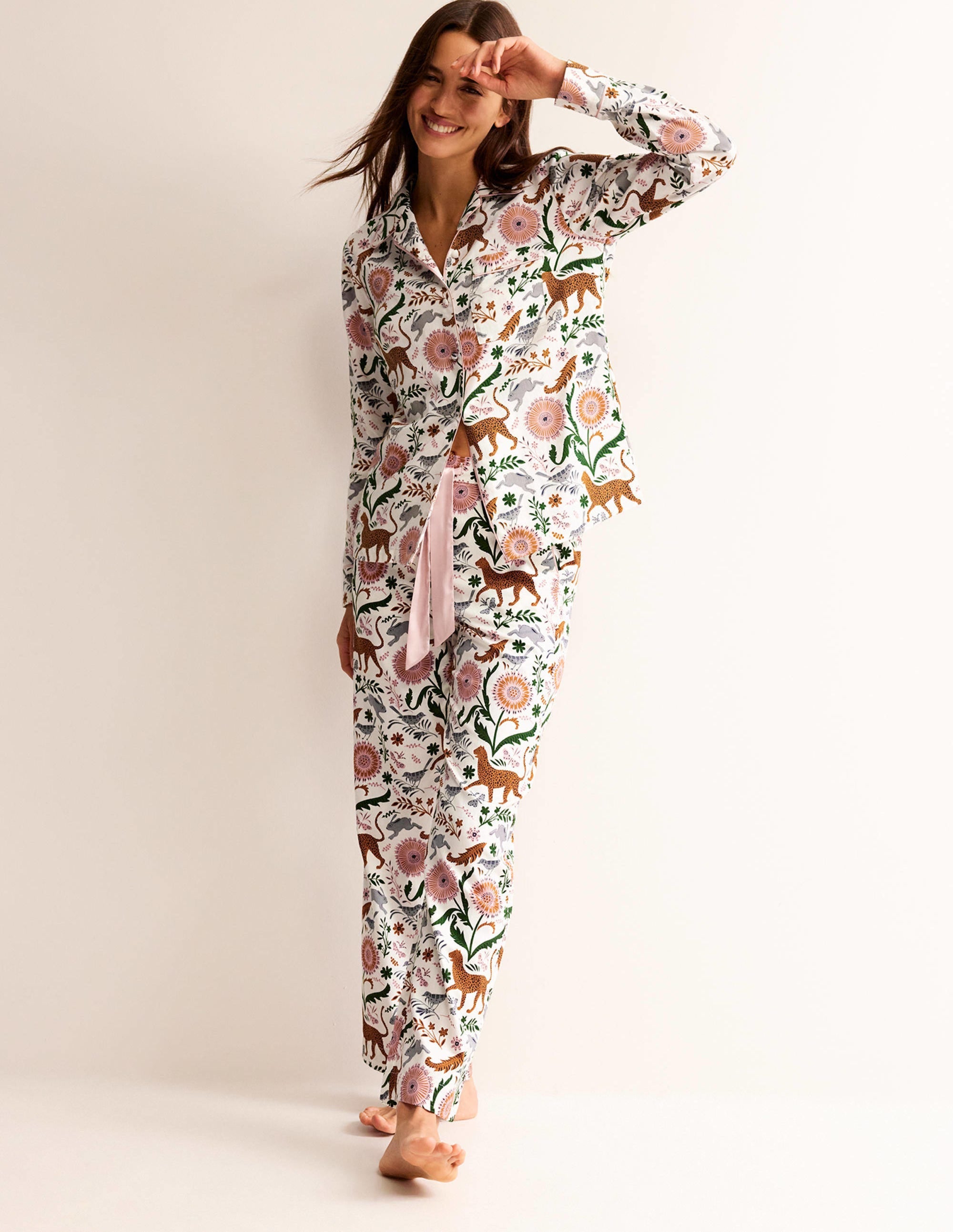 Cotton Sateen Pyjama Shirt-Ivory, Janet and Friends - Image 4