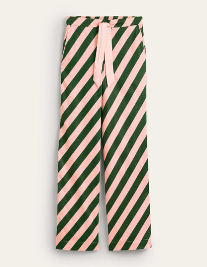 Cotton Sateen Pyjama Trousers-Pink Cherry Cascade-5