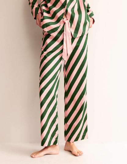 Cotton Sateen Pyjama Trousers-Pink Cherry Cascade-4