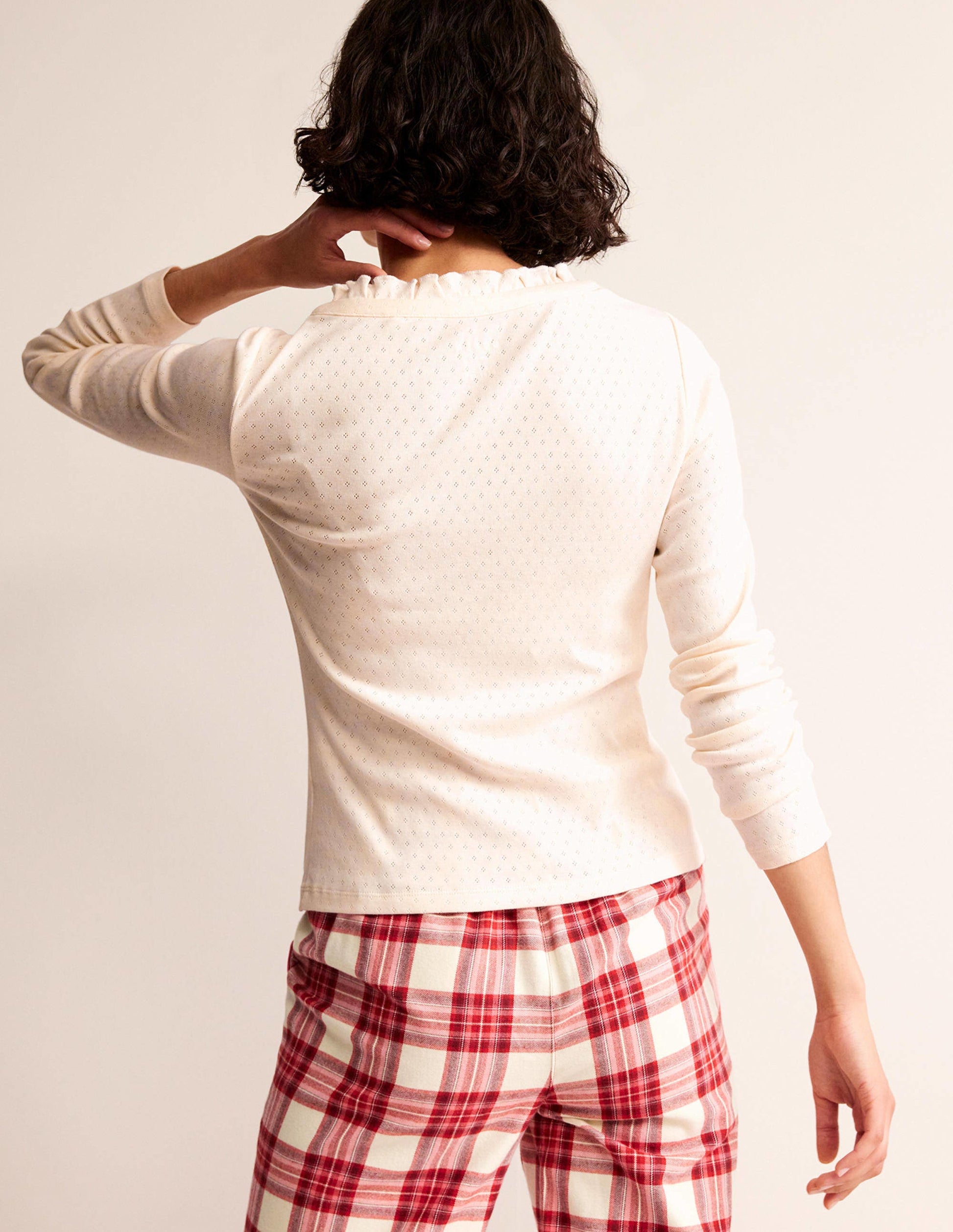 Henley Pyjama Top-Ivory-3