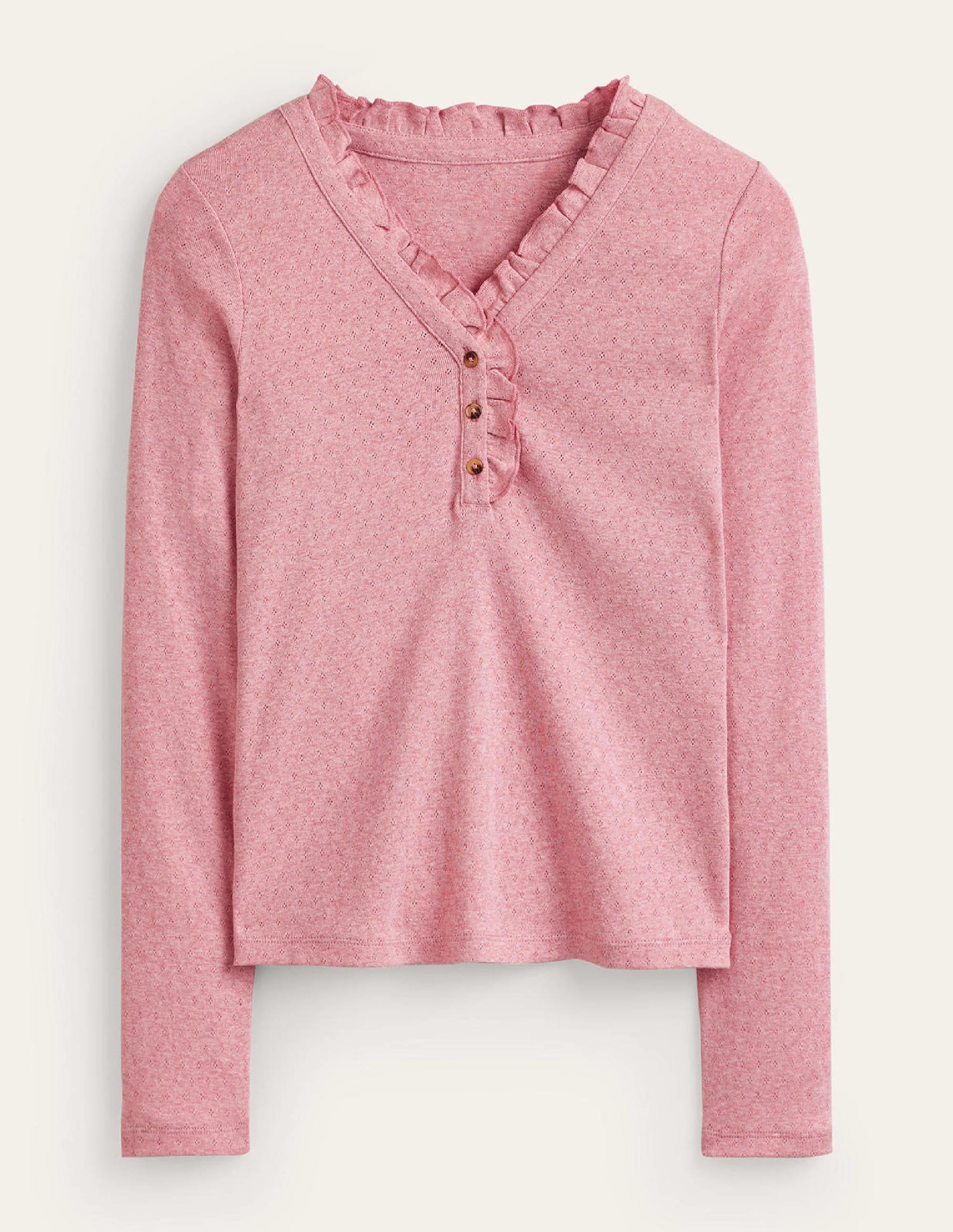 Henley Pyjama Top-Pink - Image 5