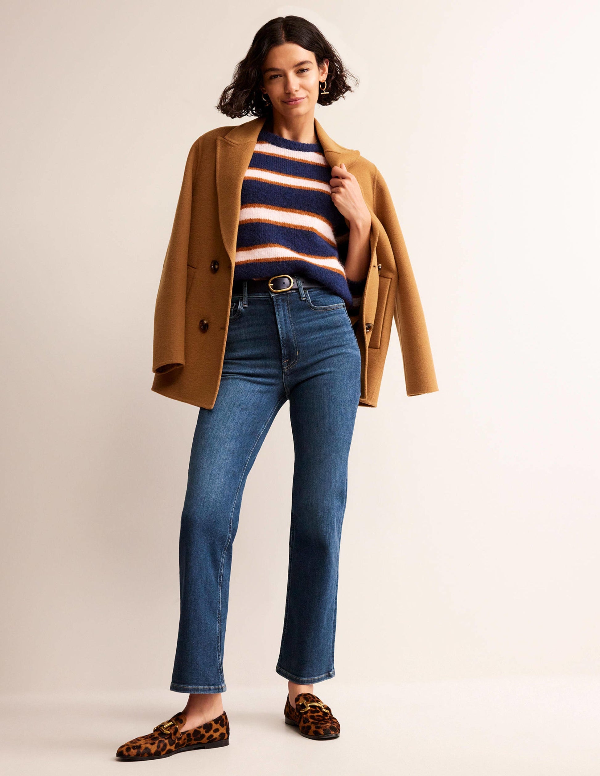 High Rise True Straight Jeans-Indigo-1