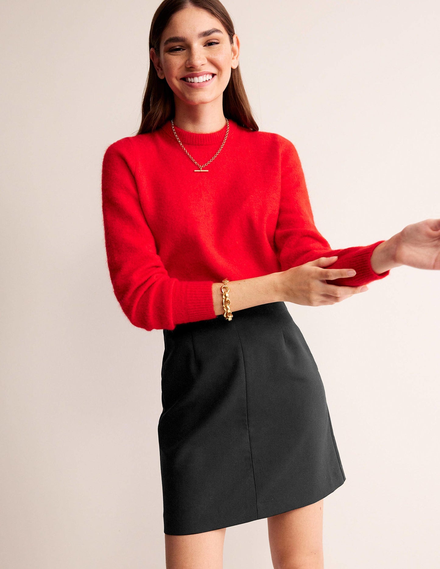 Bi-stretch Mini Skirt-Black