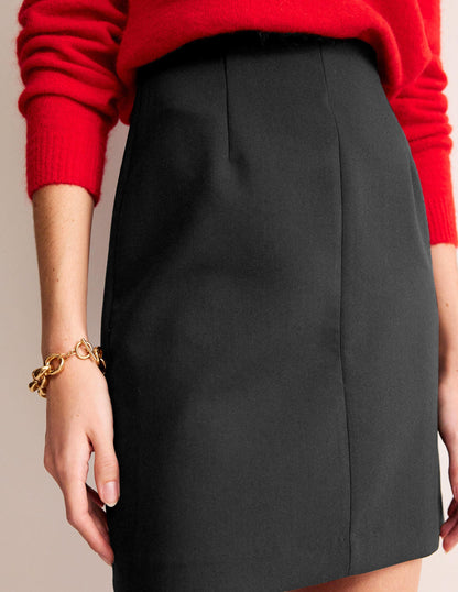 Bi-stretch Mini Skirt-Black-2