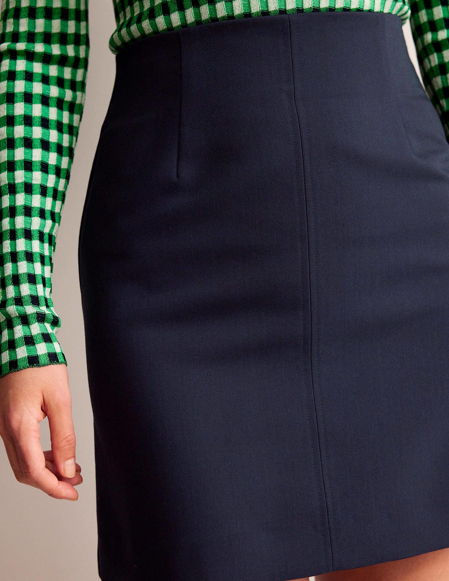 Bi-stretch Mini Skirt-Navy