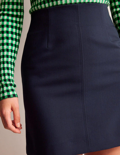 Bi-stretch Mini Skirt-Navy-2