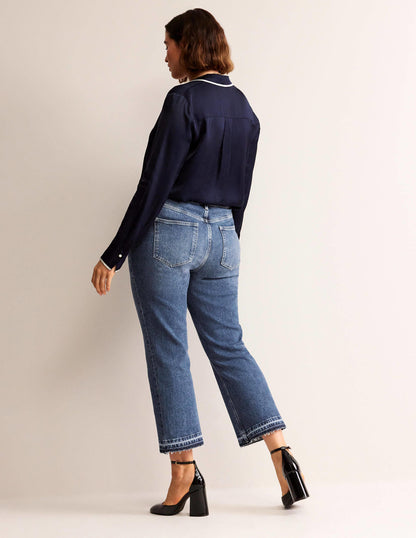 Mid Rise Baby Kick Jeans-Dark Vintage