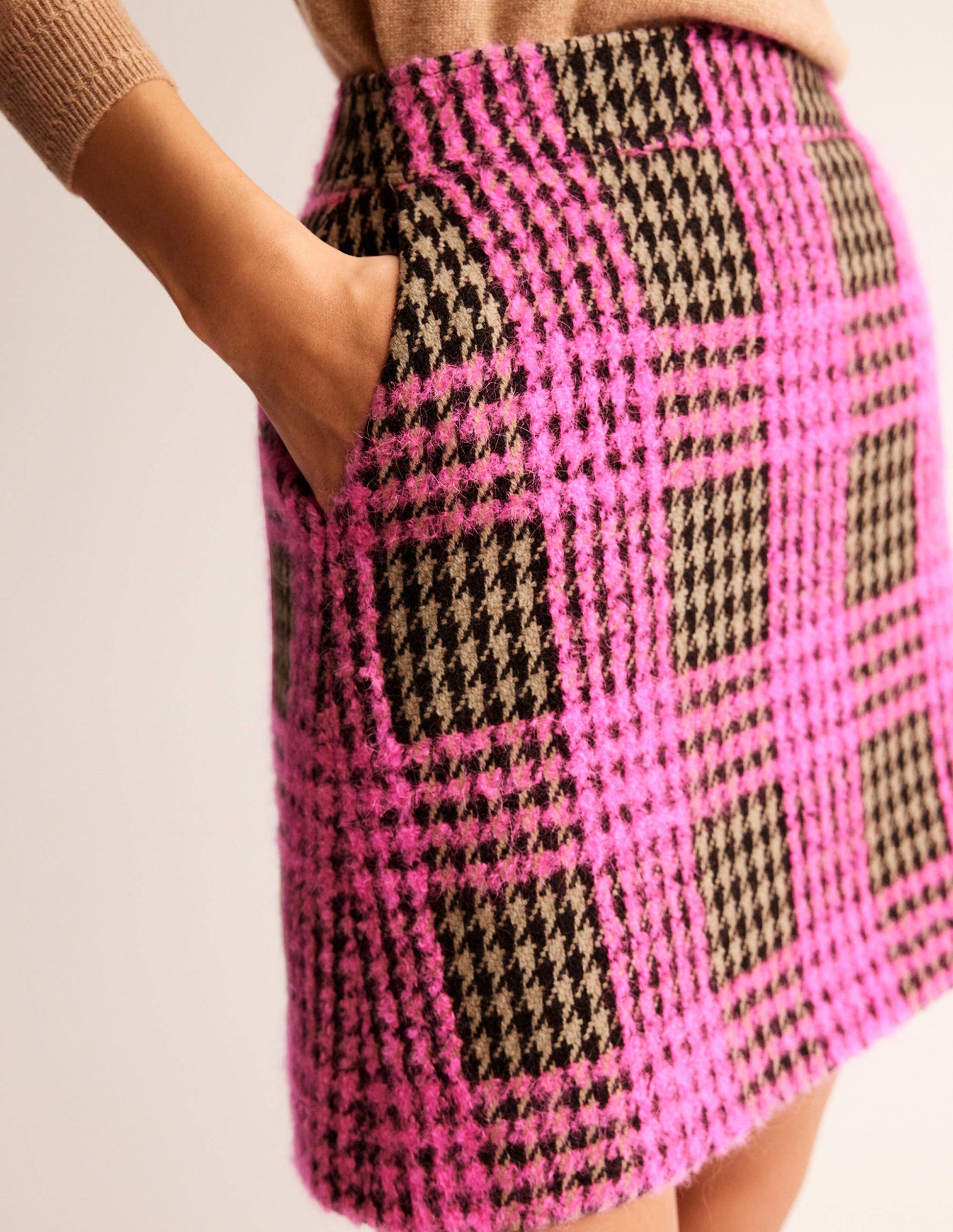 Estella Check Skirt-Neon Pink Check-2