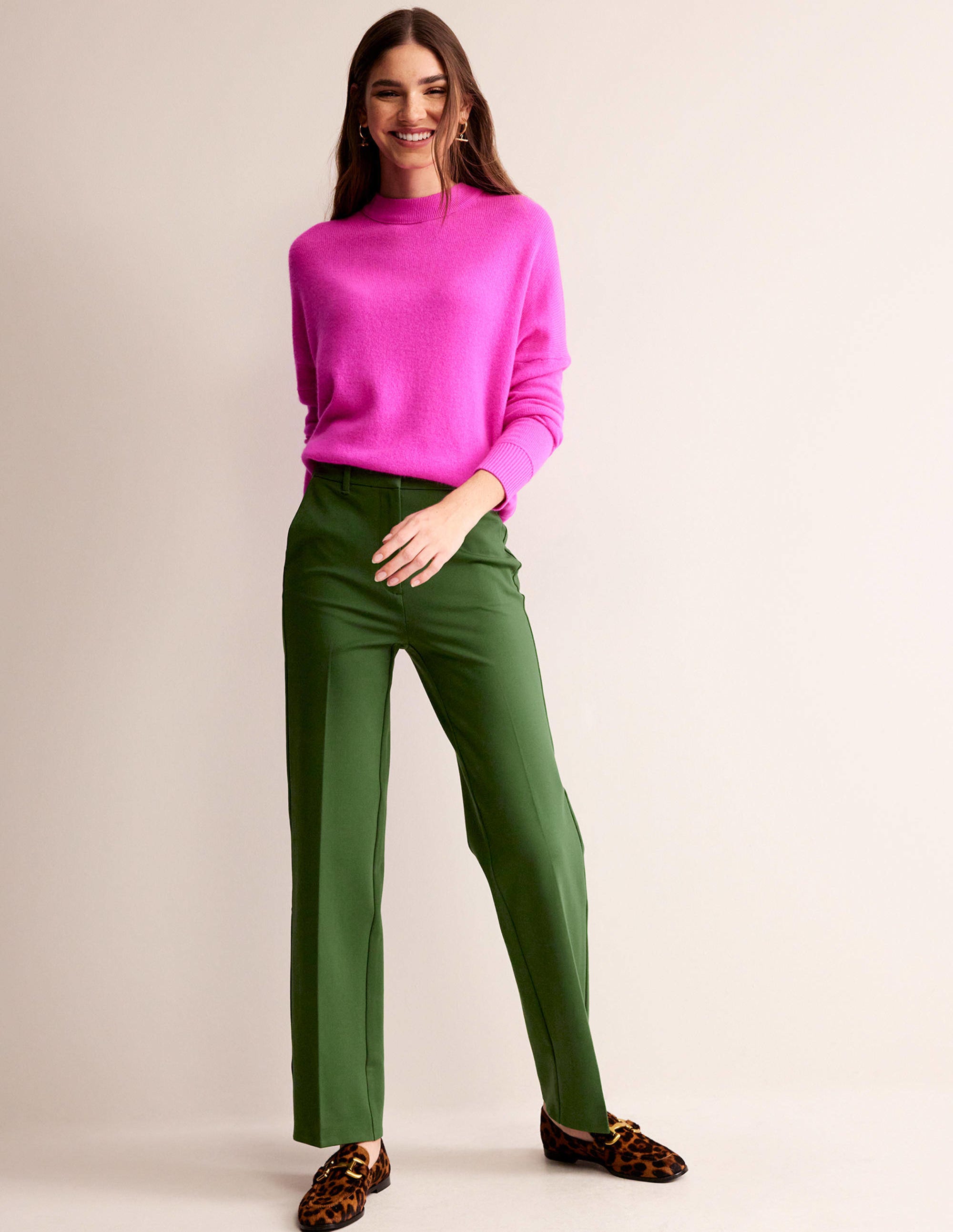 Pimlico Ponte Trousers-Winter Green - Image 1