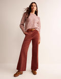 Wide-Leg Corduroy Trousers-Red Oak
