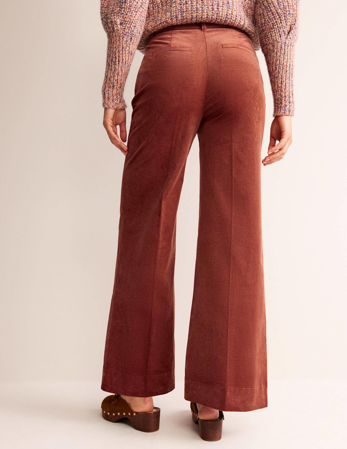 Wide-Leg Corduroy Trousers-Red Oak-3