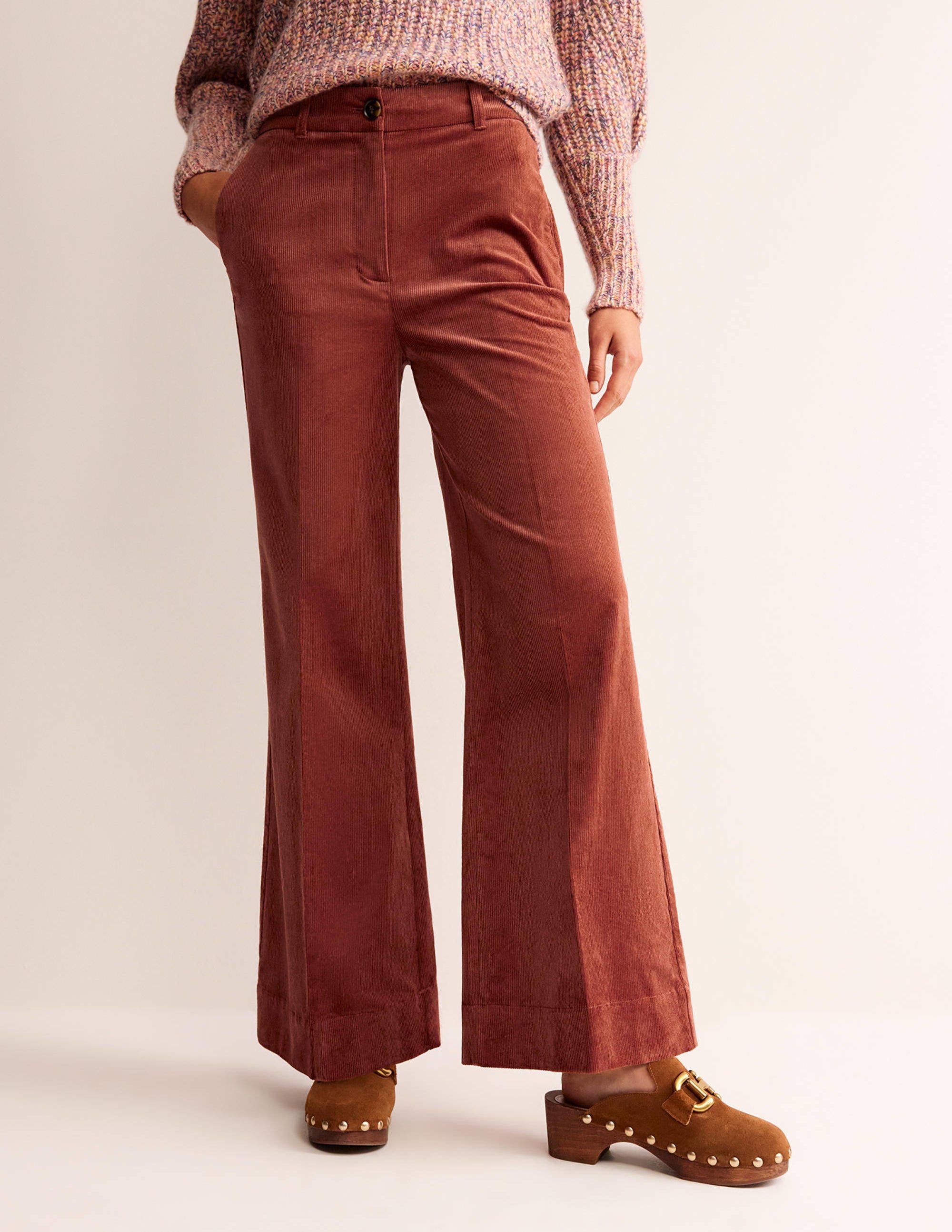 Wide-Leg Corduroy Trousers-Red Oak - Image 4