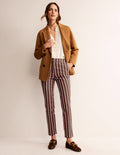 Highgate Printed Trousers-Pumpkin, Chevron Geo