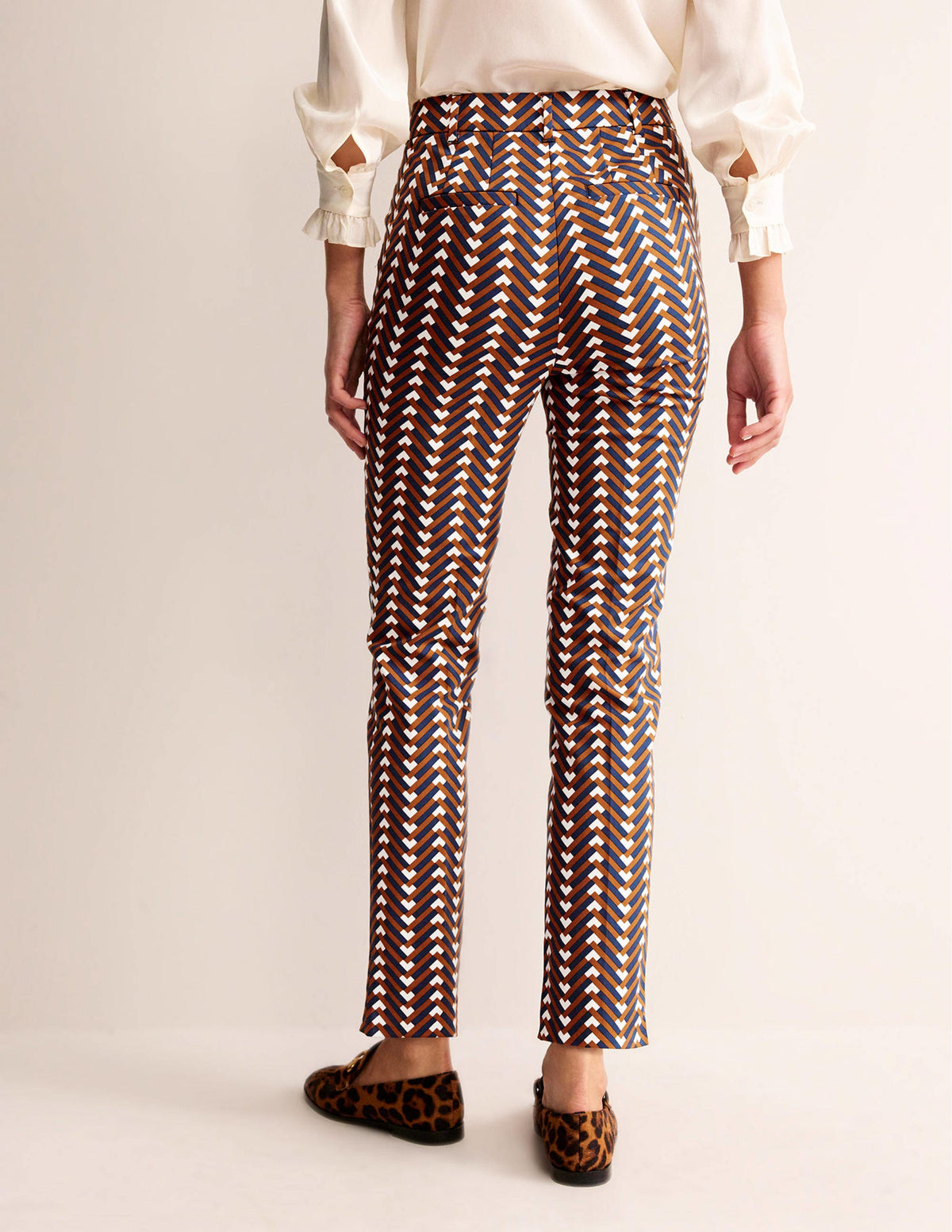 Highgate Printed Trousers-Pumpkin, Chevron Geo - Image 3
