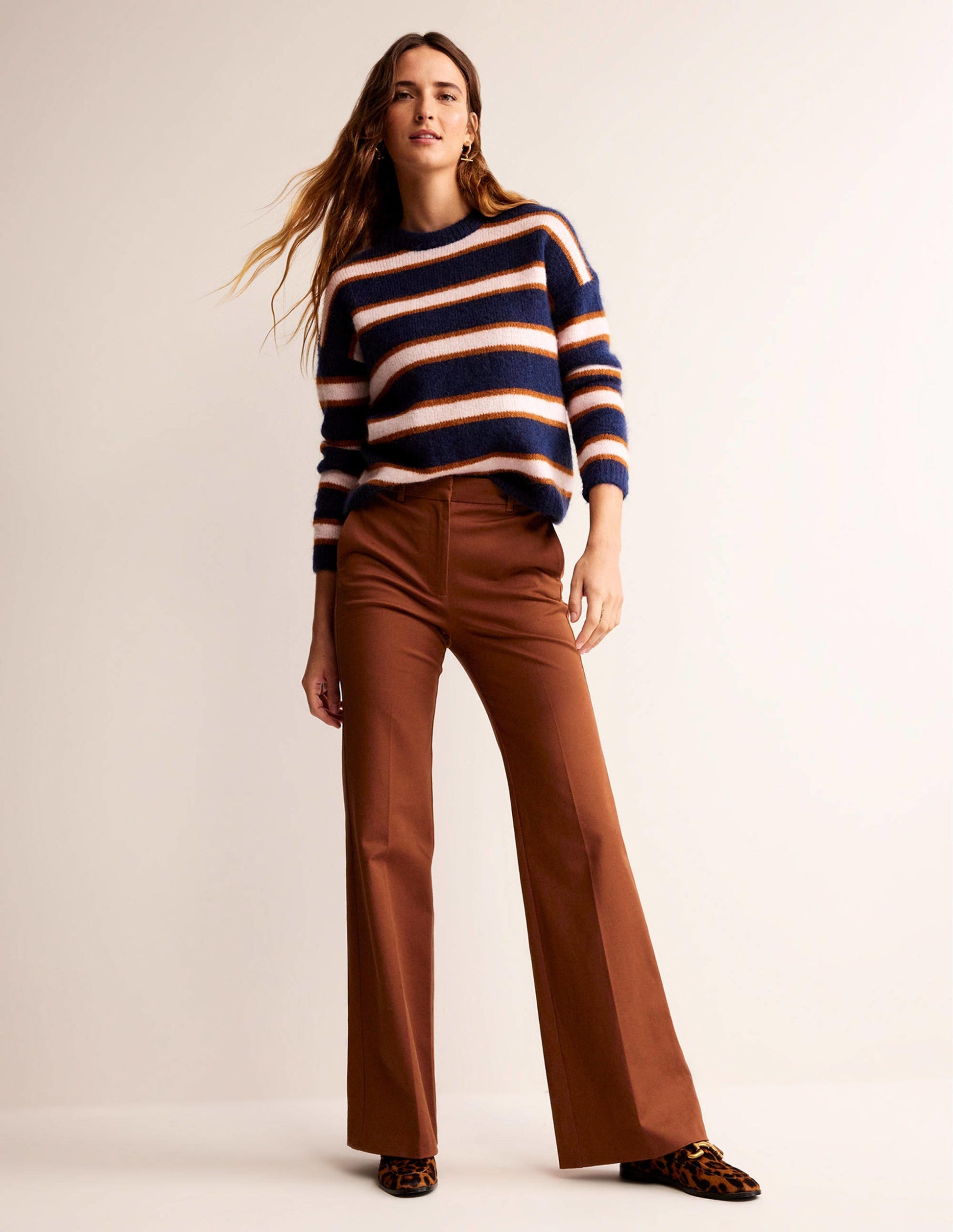 Brompton Bi-stretch Trousers-Cognac-1