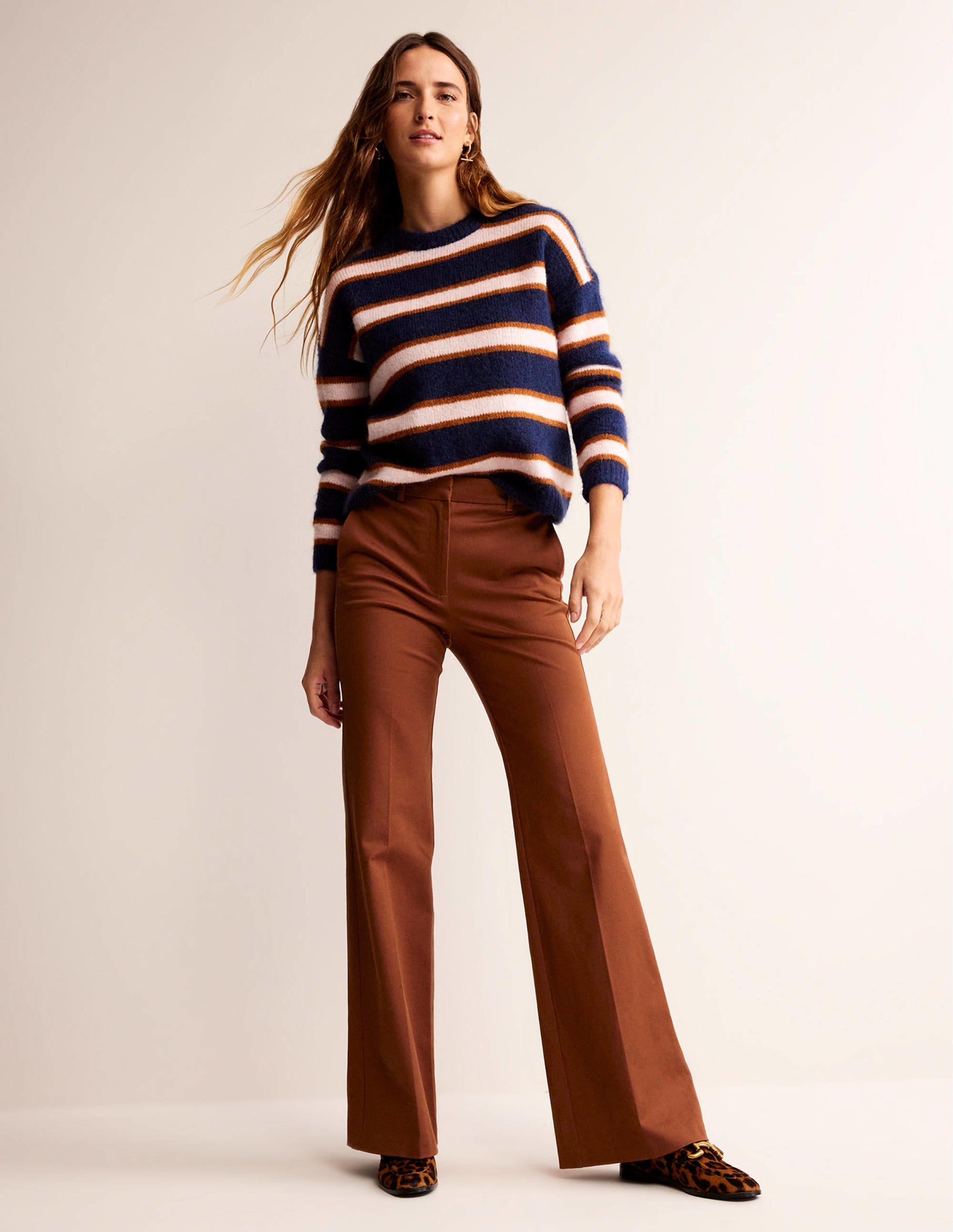 Brompton Bi-stretch Trousers-Cognac - Image 1