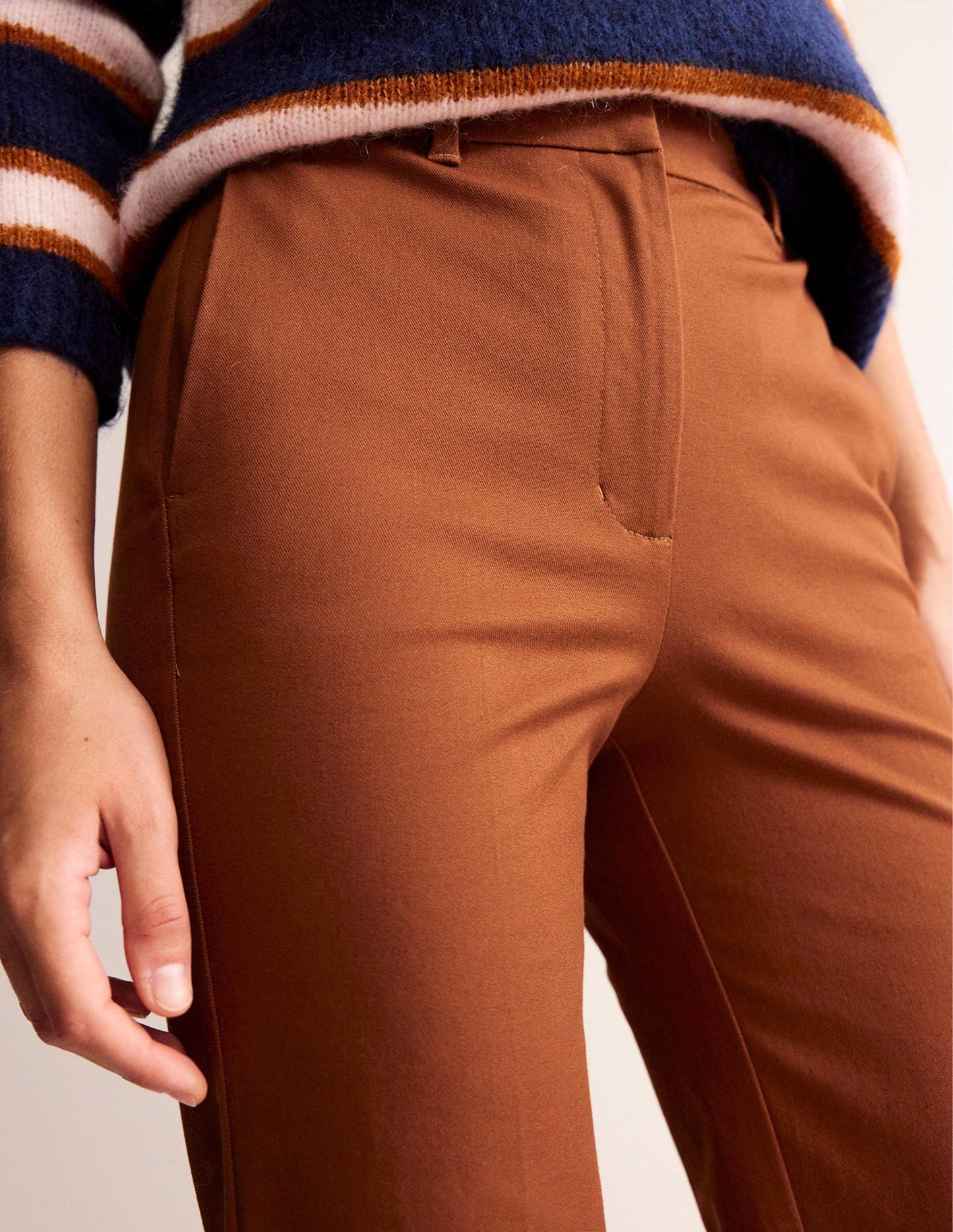 Brompton Bi-stretch Trousers-Cognac