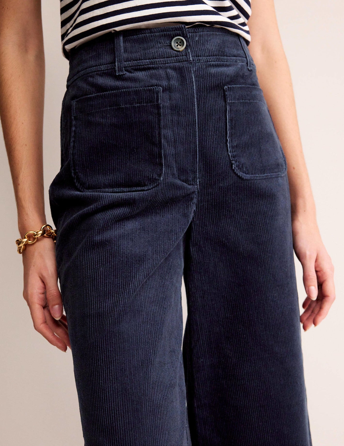 Westbourne Corduroy Trousers-Navy