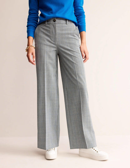 Westbourne Wool-Twill Trousers-Ivory, Charcoal and Blue Pow