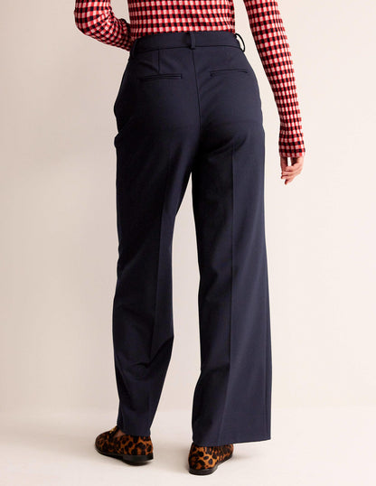 Westbourne Wool-Twill Trousers-NAVY