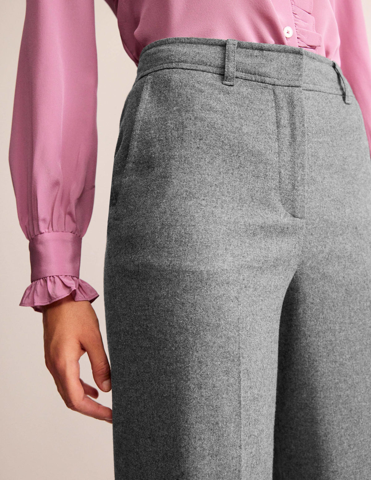 Westbourne Wool Trousers-Charcoal Marl - Image 2