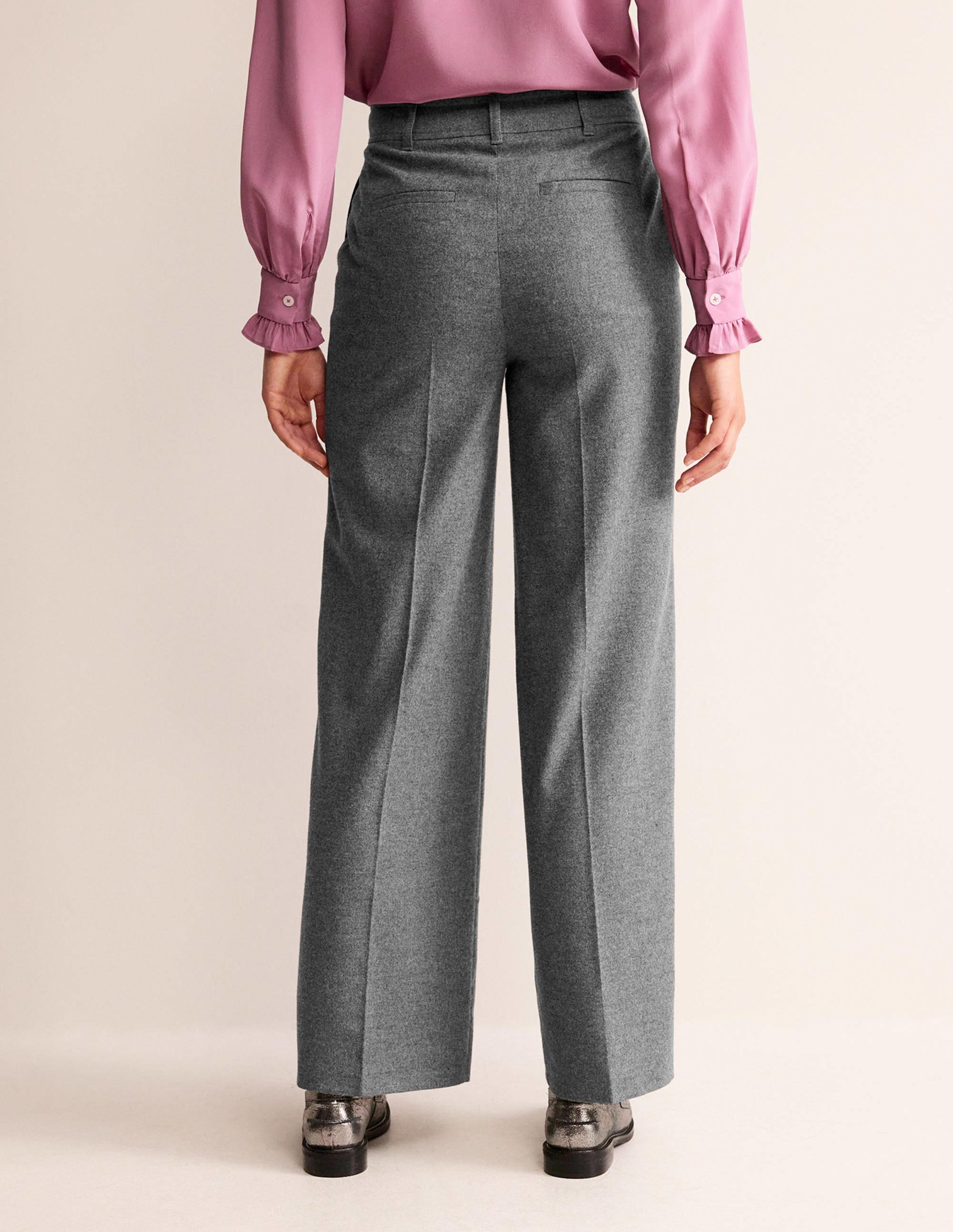 Westbourne Wool Trousers-Charcoal Marl - Image 3