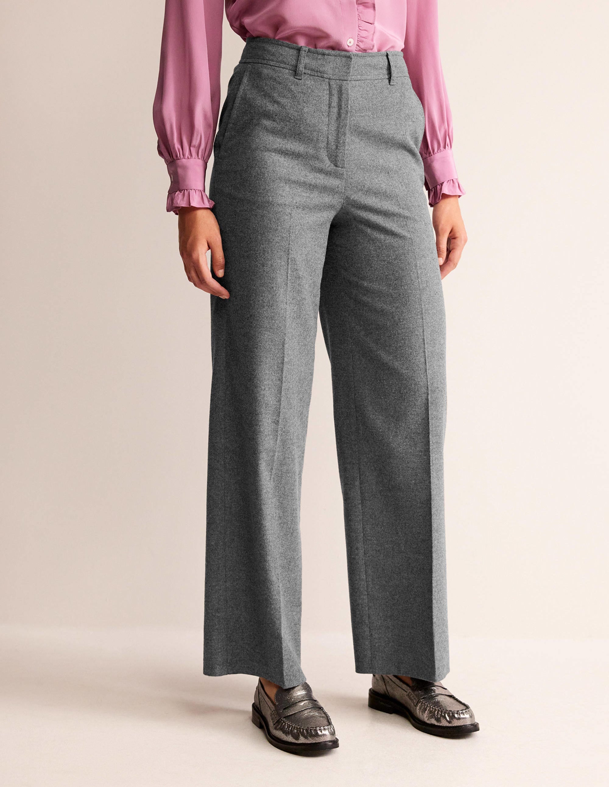 Westbourne Wool Trousers-Charcoal Marl - Image 4