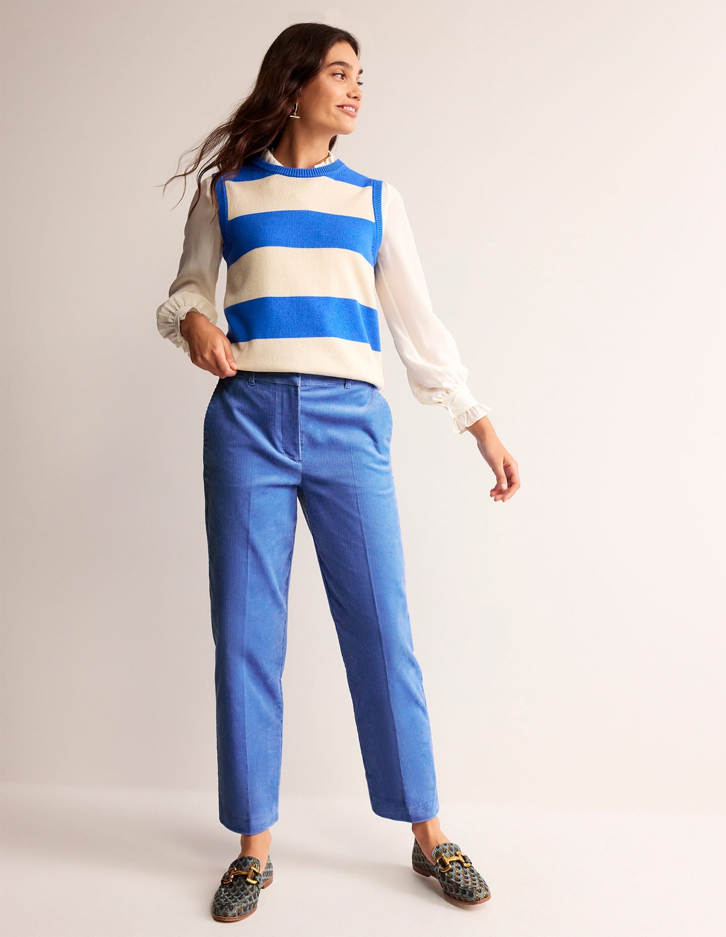 Kew Cord Trousers-Marina - Image 1