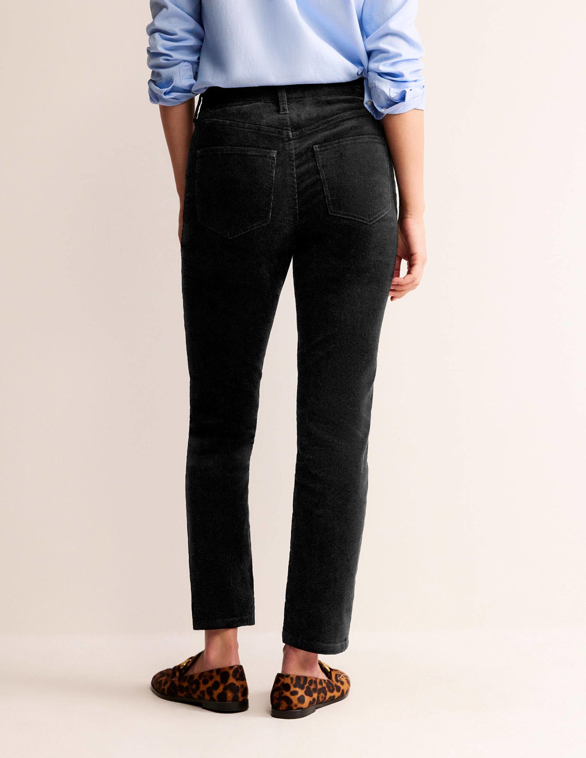 5 Pocket Cord Slim Jeans-Black-3