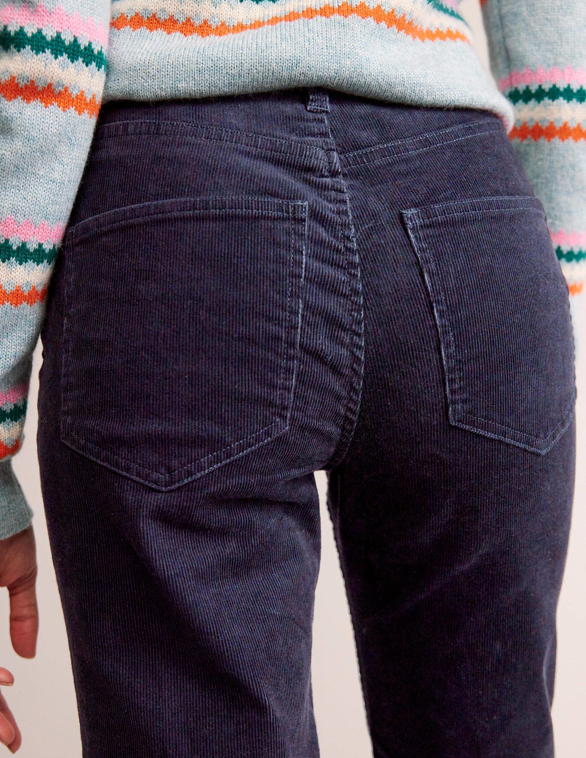 5 Pocket Cord Slim Jeans-Navy-2