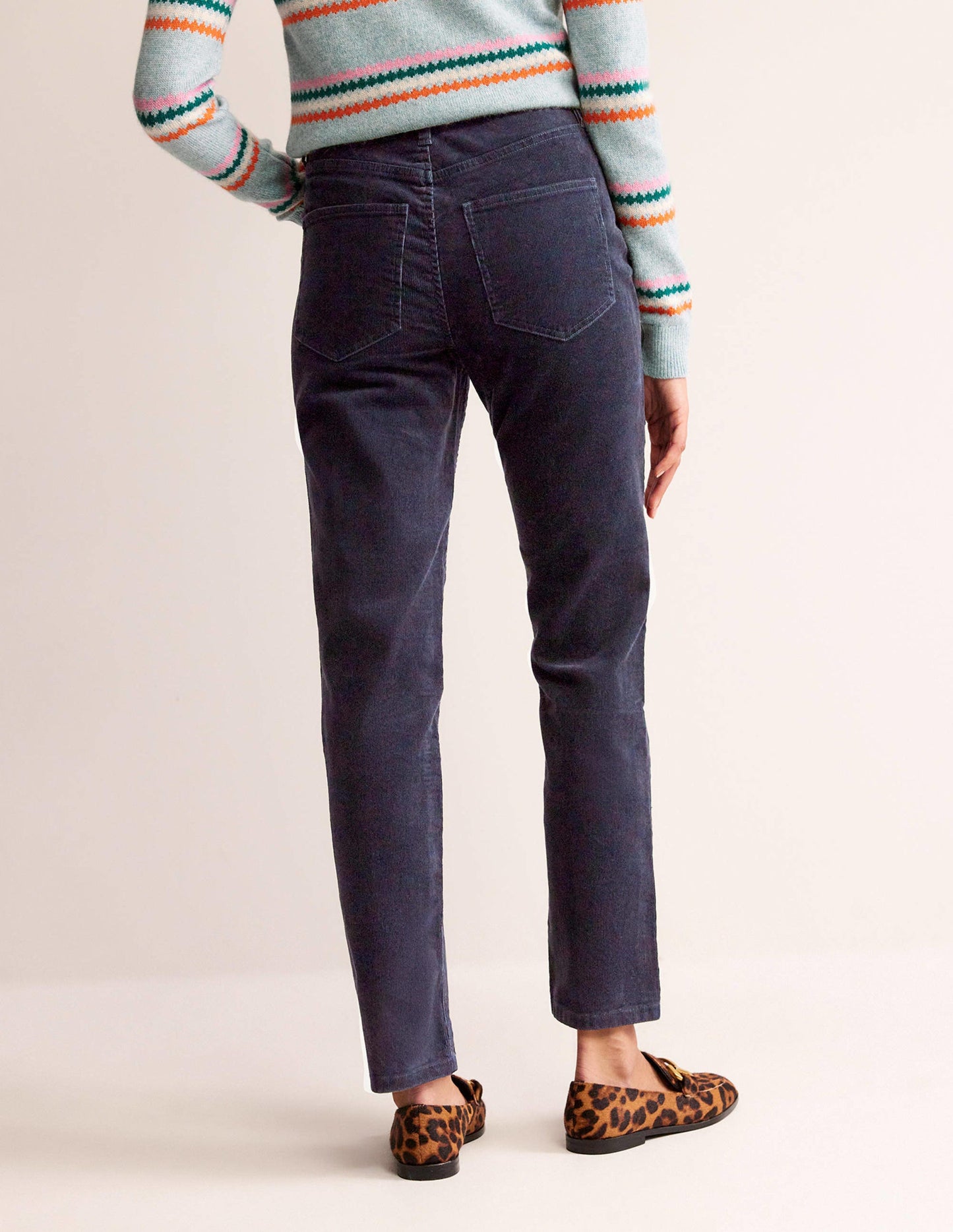 5 Pocket Cord Slim Jeans-Navy