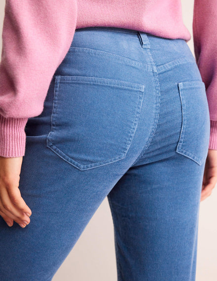 5 Pocket Cord Slim Jeans-Azure