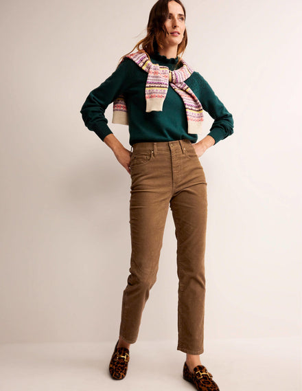 5 Pocket Cord Slim Jeans-Camel