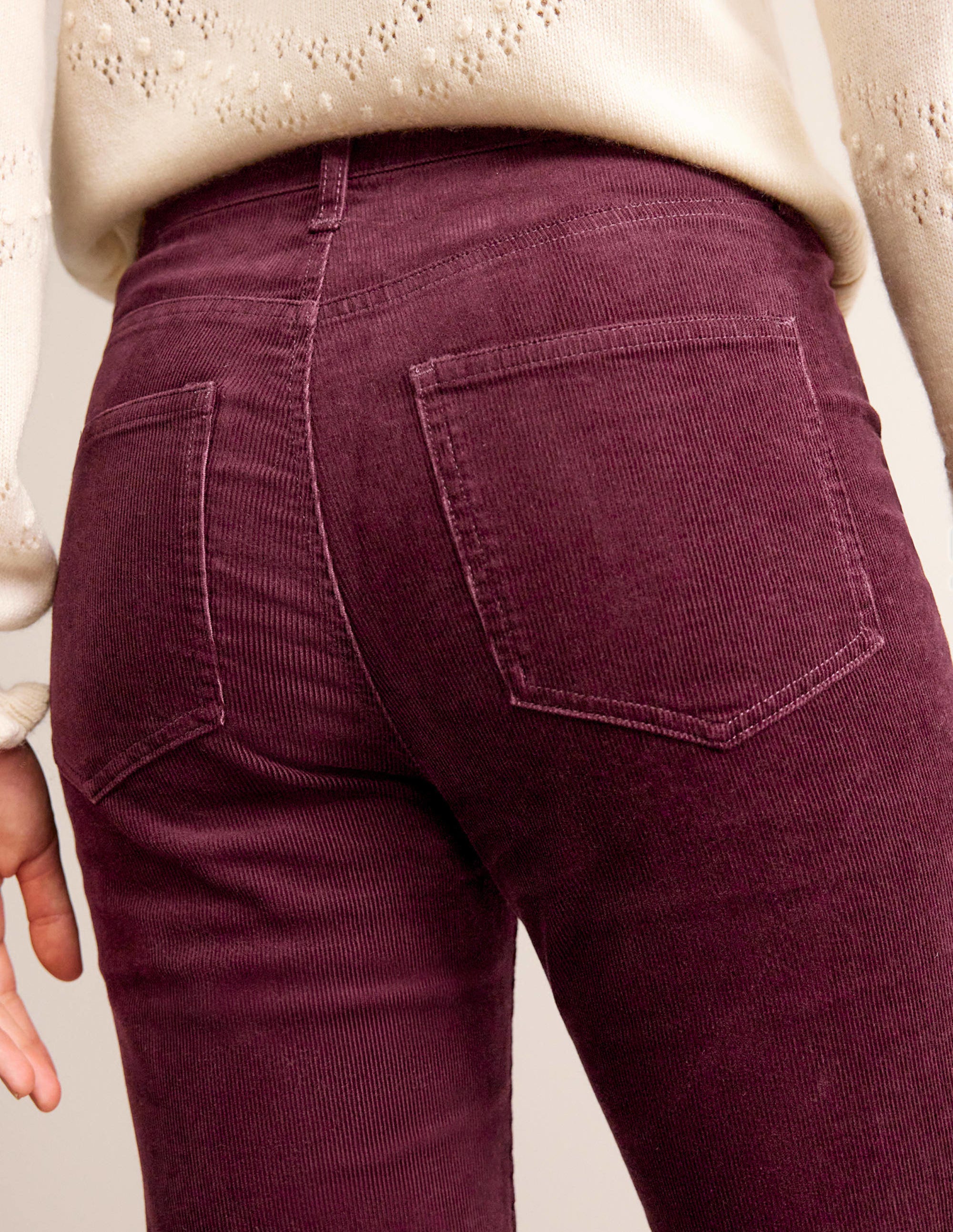 5 Pocket Cord Slim Jeans-Dark Burgundy - Image 2