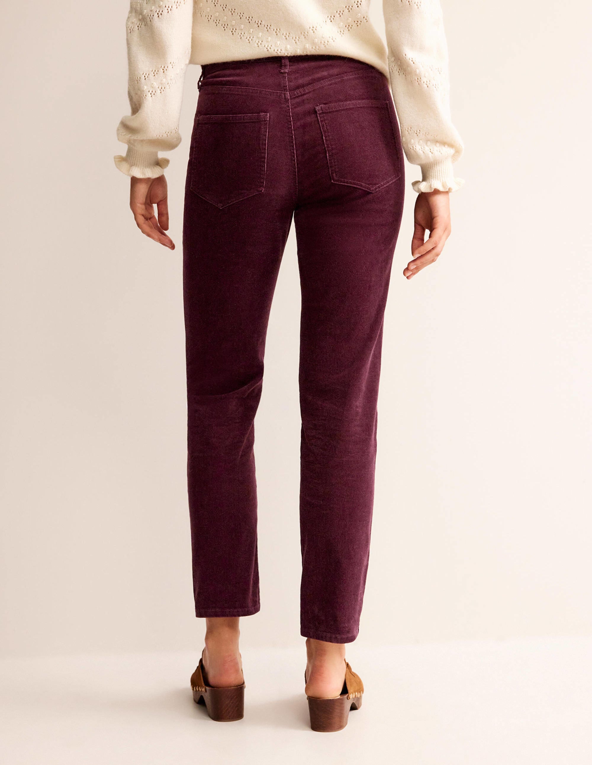 5 Pocket Cord Slim Jeans-Dark Burgundy - Image 3