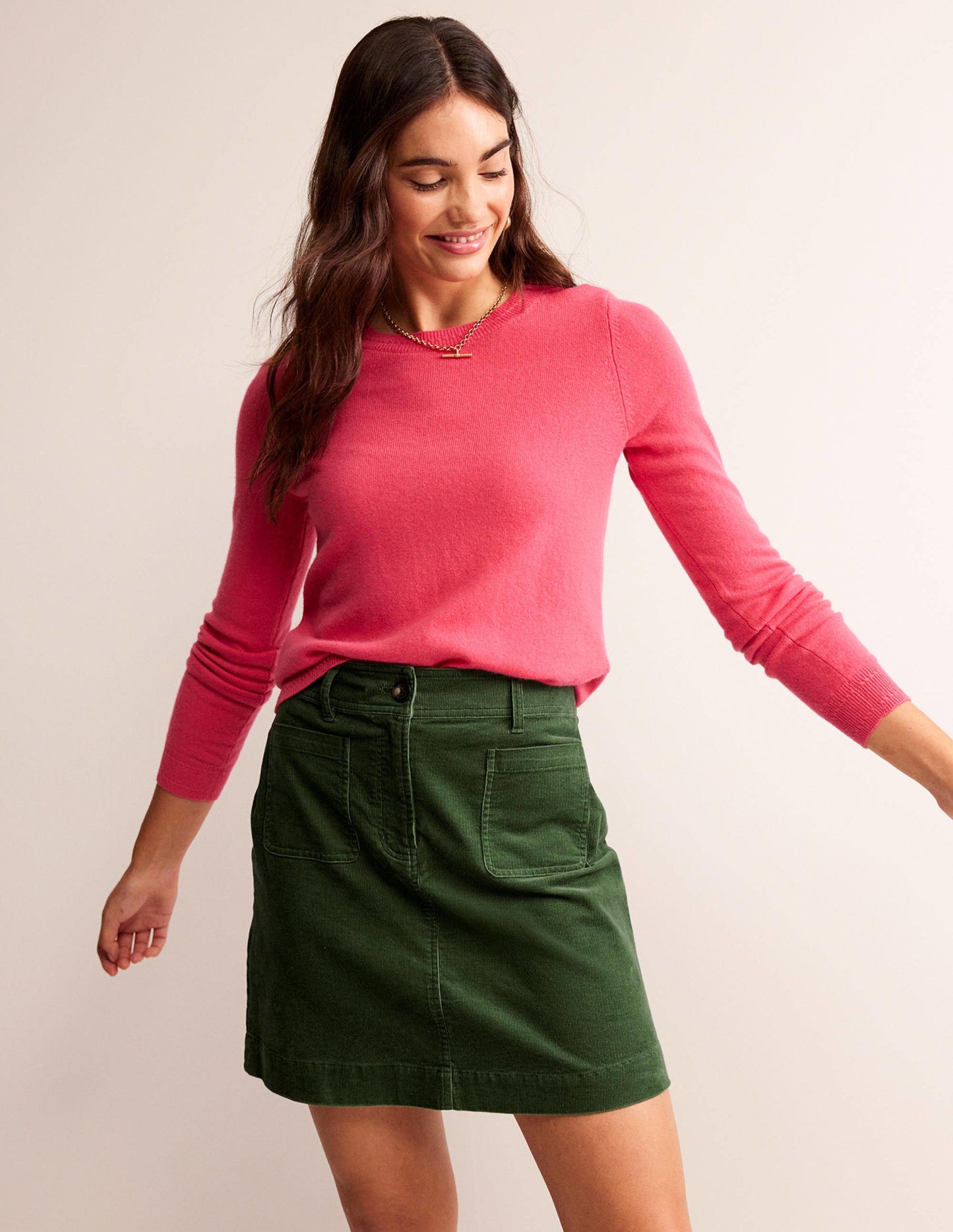 Estella Cord Skirt-Winter Green