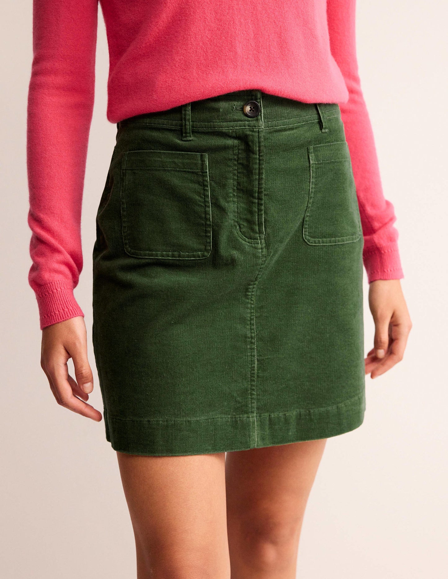 Estella Cord Skirt-Winter Green