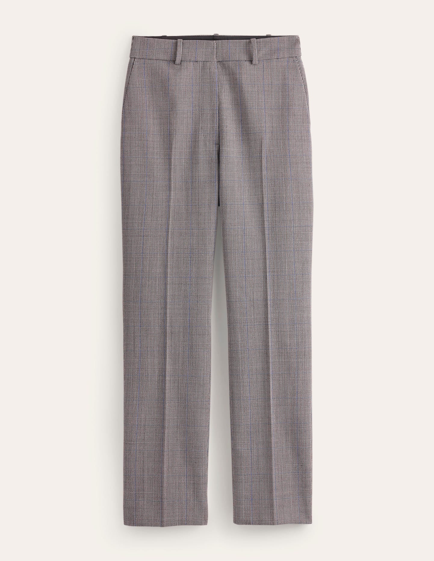 Kew Wool-Twill Trousers-Ivory, Charcoal and Blue Pow