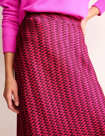 Cecelia Midi Skirt-Vibrant Pink, Geo Fall-2