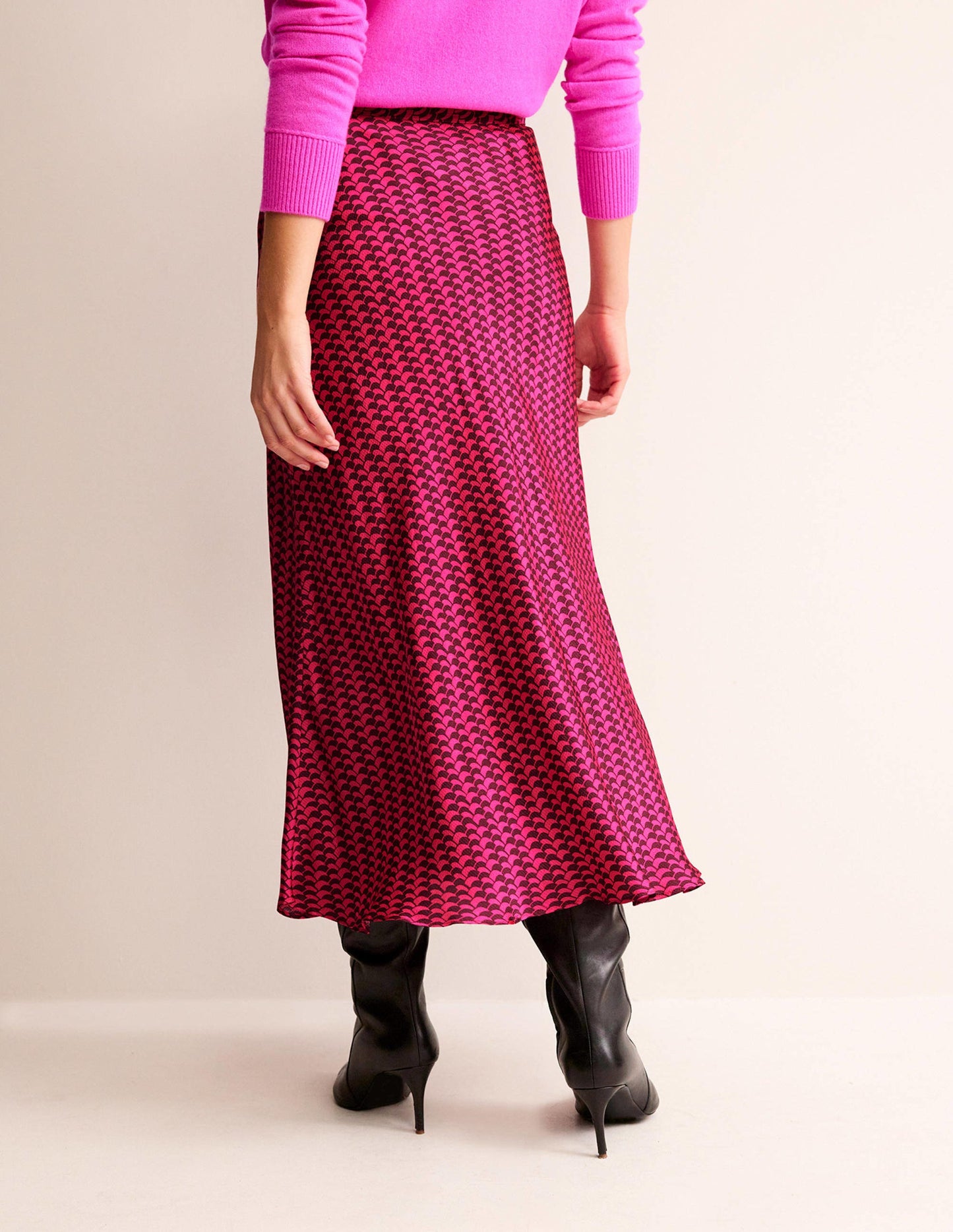 Cecelia Midi Skirt-Vibrant Pink, Geo Fall