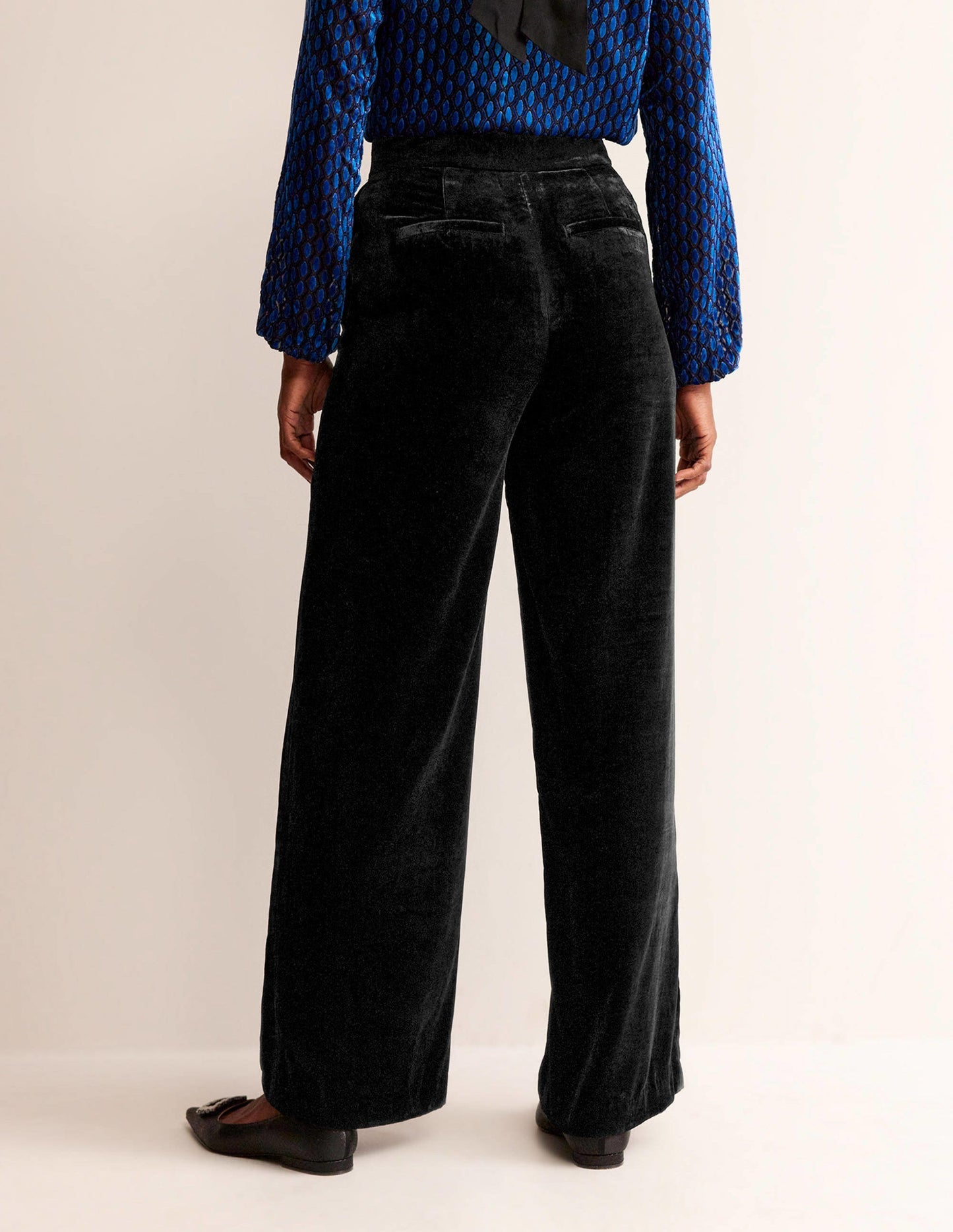 Westbourne Velvet Trousers-Black