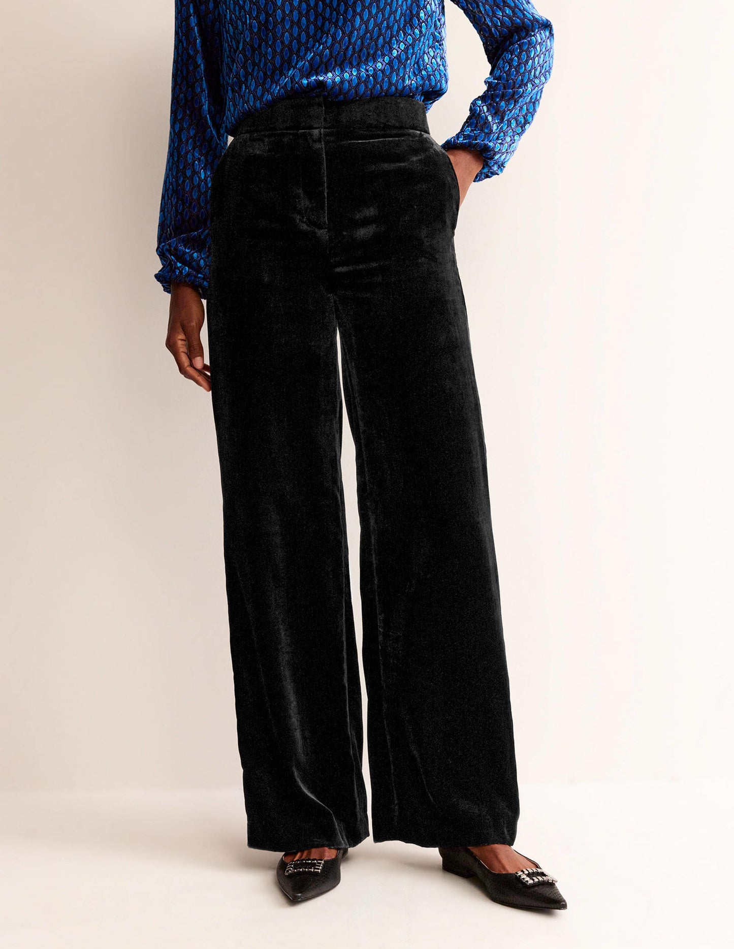 Westbourne Velvet Trousers-Black