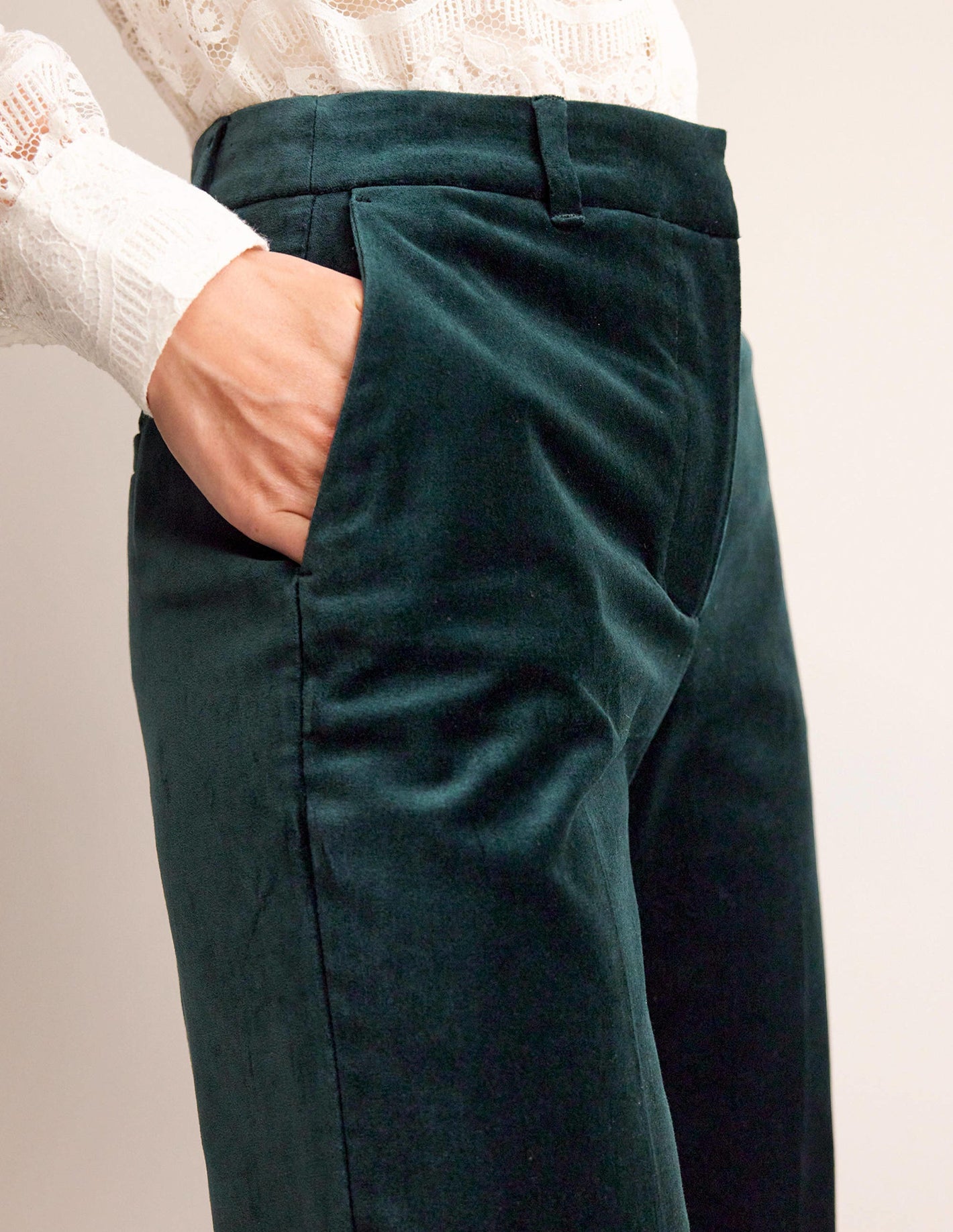 Kew Velvet Trousers-Trekking Green