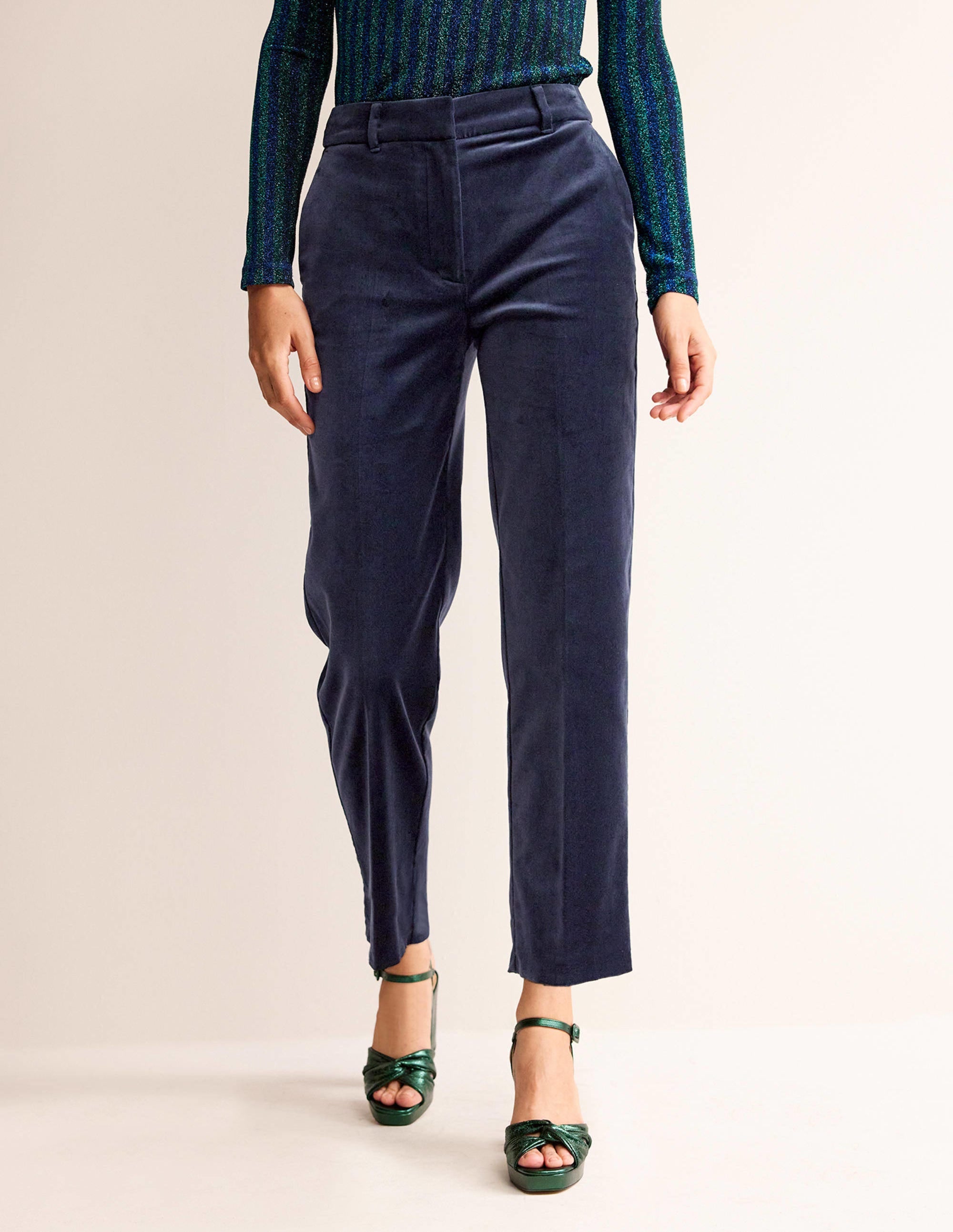Kew Velvet Trousers-Navy - Image 4
