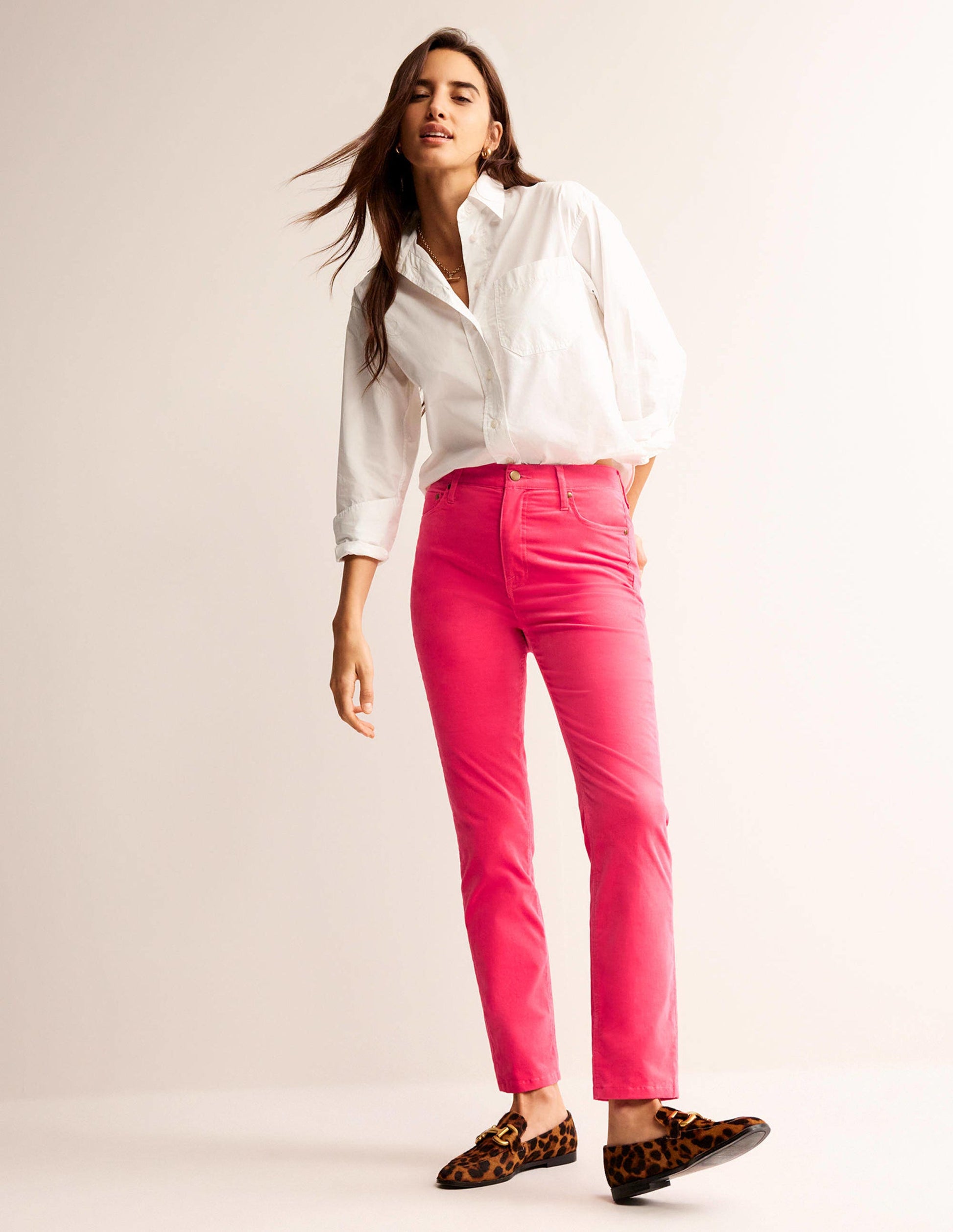 Velveteen 5 Pocket Jeans-Dusty Rose-1