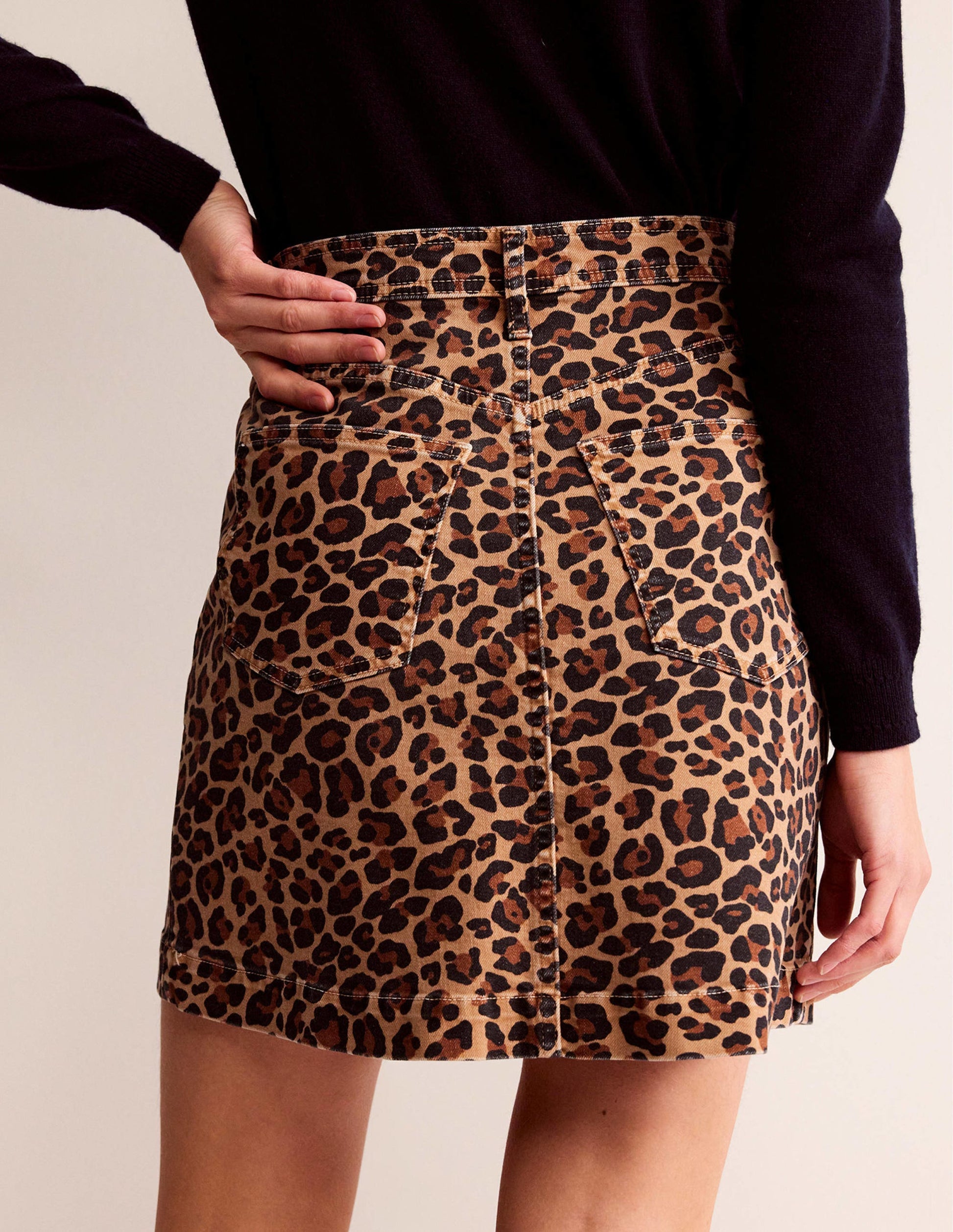 Nell Printed Mini Skirt-Camel, Cheetah Pop-3