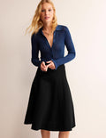 Flippy Jersey Midi Skirt-Black