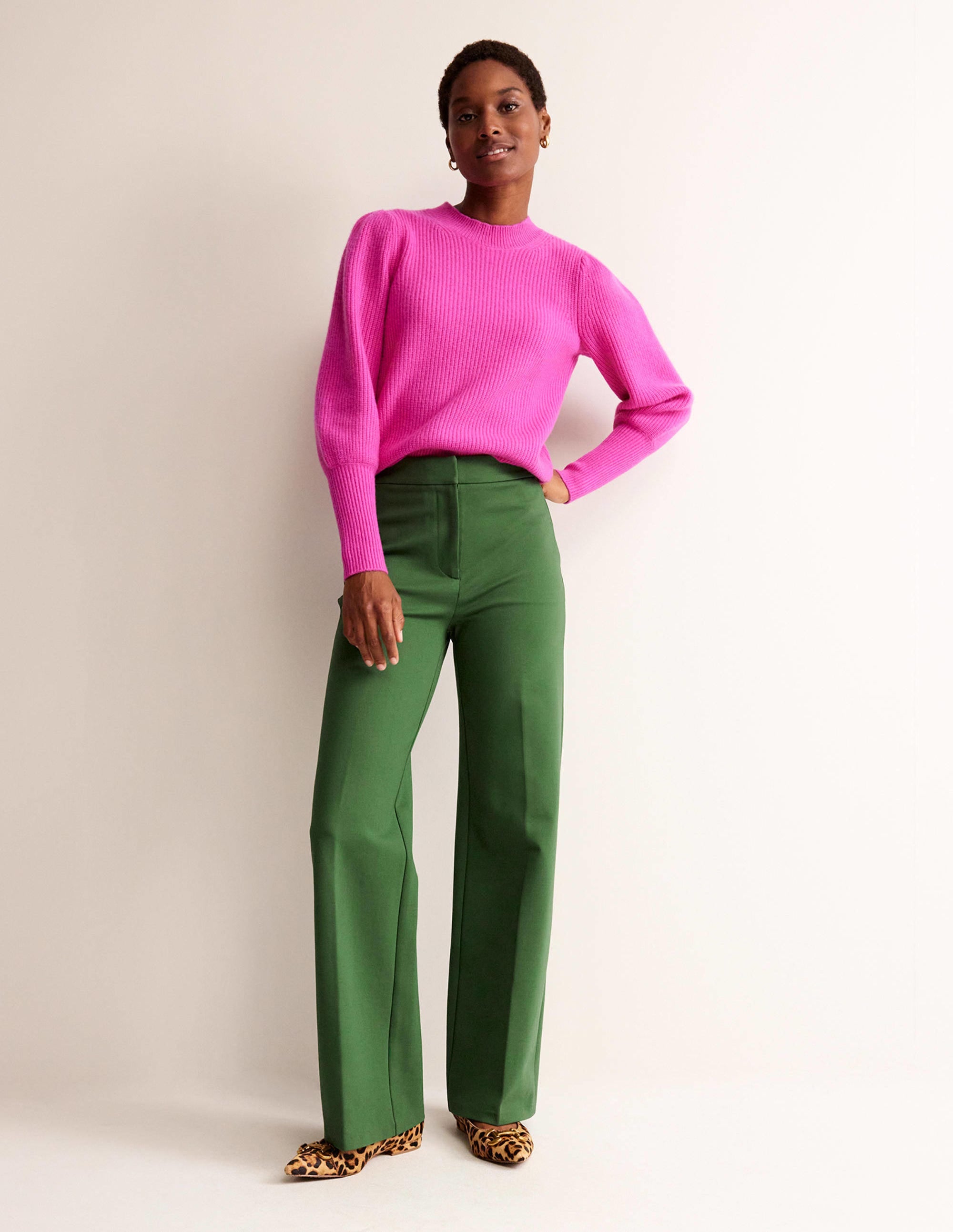 Westbourne Ponte Trousers-Winter Green - Image 1