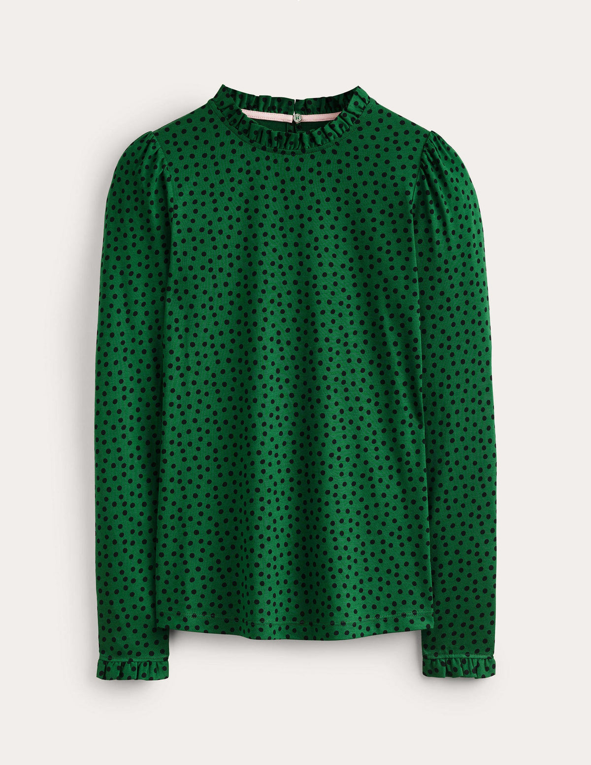 Supersoft Frill Detail Top-Amazon Green, Abstract Dot - Image 4