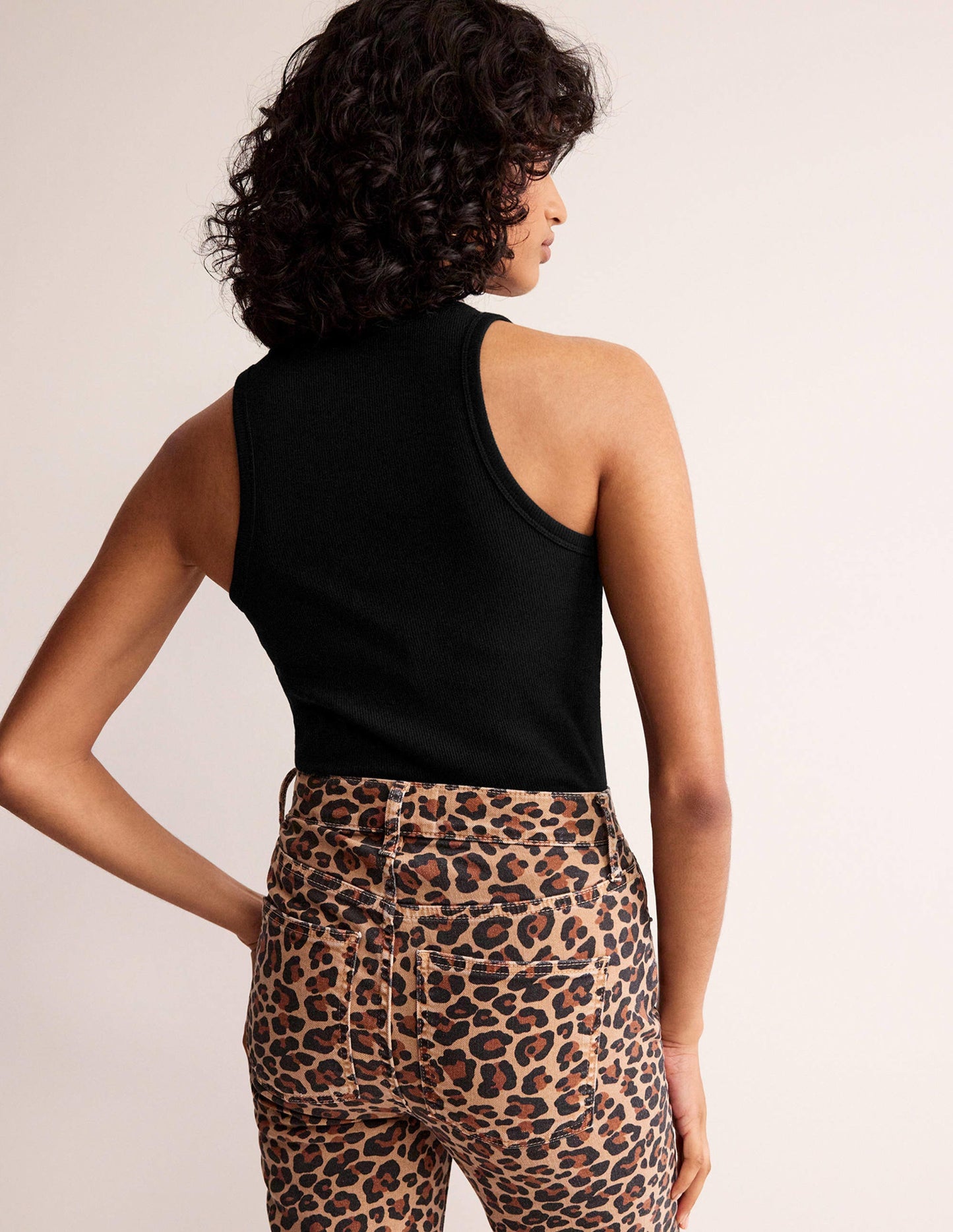 Cotton Ribbed Vest-Black